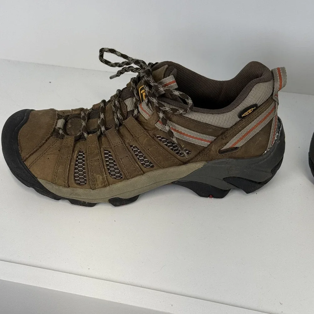 Keen Shoes Mens 8 Brown Voyageur Ankle Hiking Outdoors Mesh Comfort Lace Up